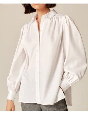 ME+EM Balloon Sleeve Cotton Shirt